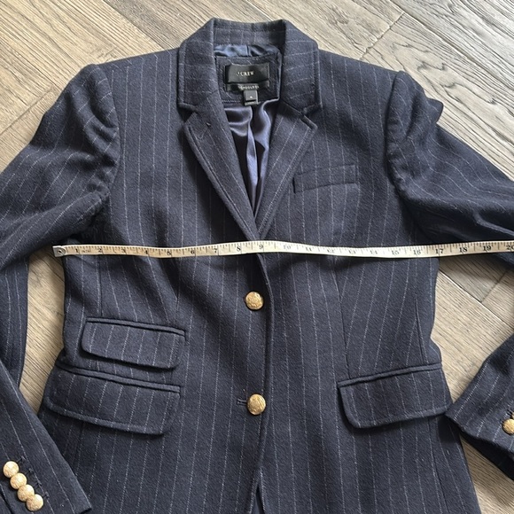 J.Crew | 100% Wool Original School Boy Blazer in Black with Pinstripes Size 4 - Picture 7 of 13